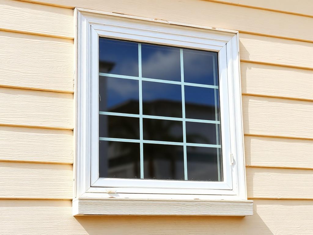 Same window opening with new clear glass and fresh sealant after replacement on a Broward home